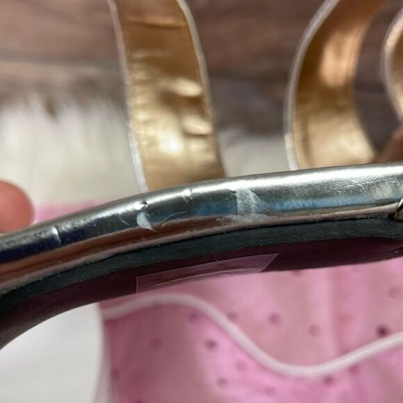 Mootsies Tootsies Strappy Silver Glitter Dress Clear Heel Sz 61/2 NWOT Old Stock - Picture 14 of 17